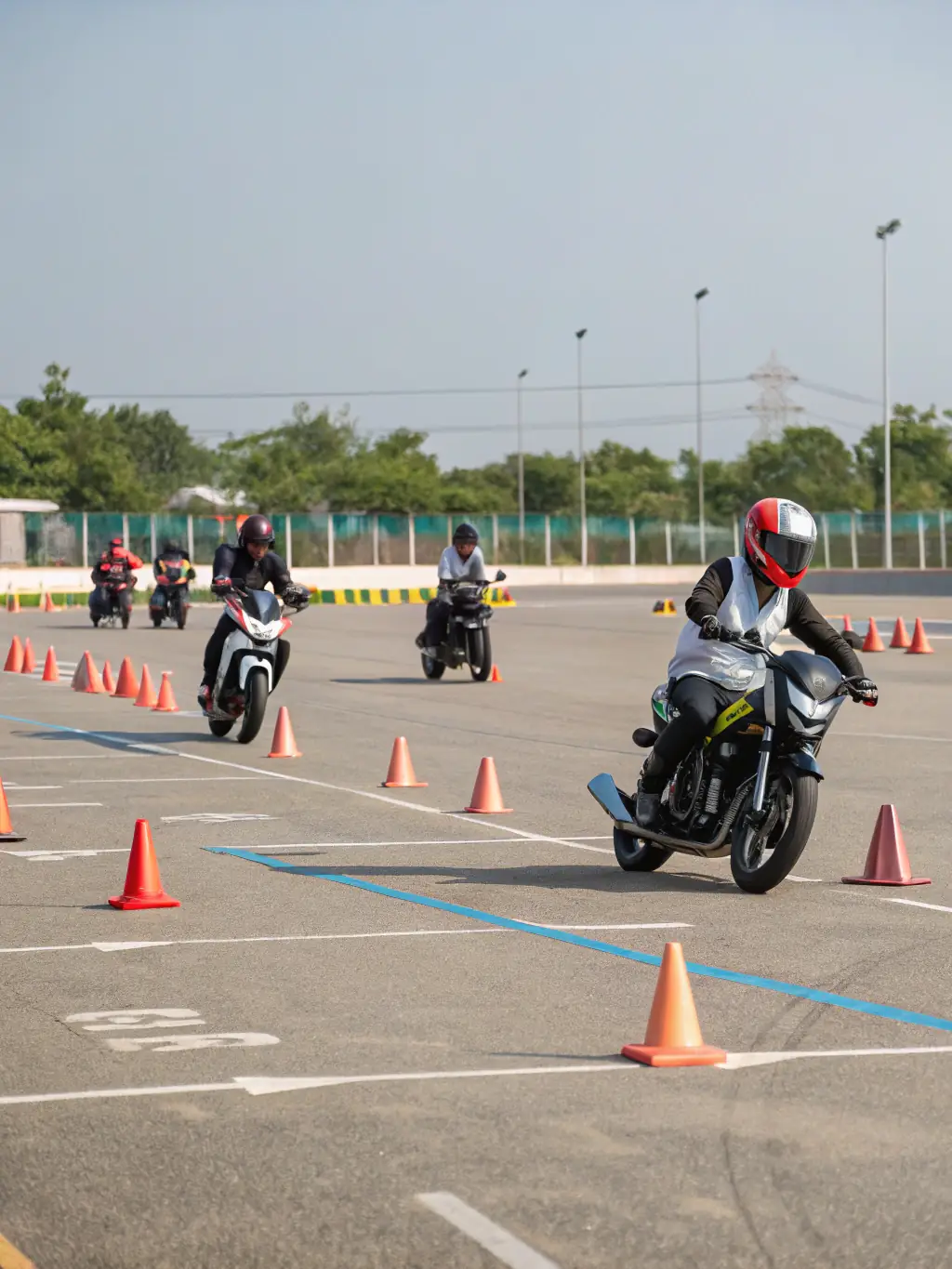 ROAD INDEPENDENT members participating in a motorcycle safety workshop, learning essential skills and techniques to enhance their riding safety.